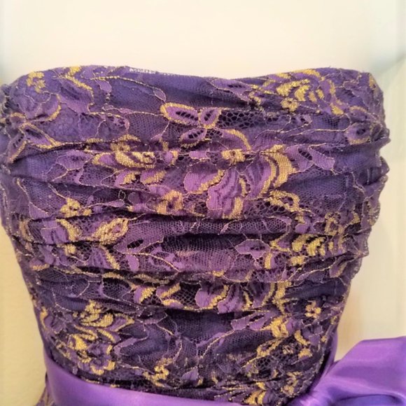 Jessica McClintock gold & purple party / dance dress - Picture 2 of 5